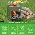 thumbnail image 3 of Wakeman Outdoors Camping Stove - Foldable Wood Burning Rocket Stove Portable Grill, 3 of 22