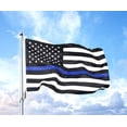 thumbnail image 4 of Thin Blue Line American Flag 3x5- Police Blue Lives Matter Embroidered Stars Flags Banner- Gifts for Law Enforcement Officers, 4 of 7
