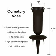 Sympathy Silks Artificial Cemetery Flowers 2 Cream Pink Tulips/Purple Iris Bouquets with Vases & Saddle
