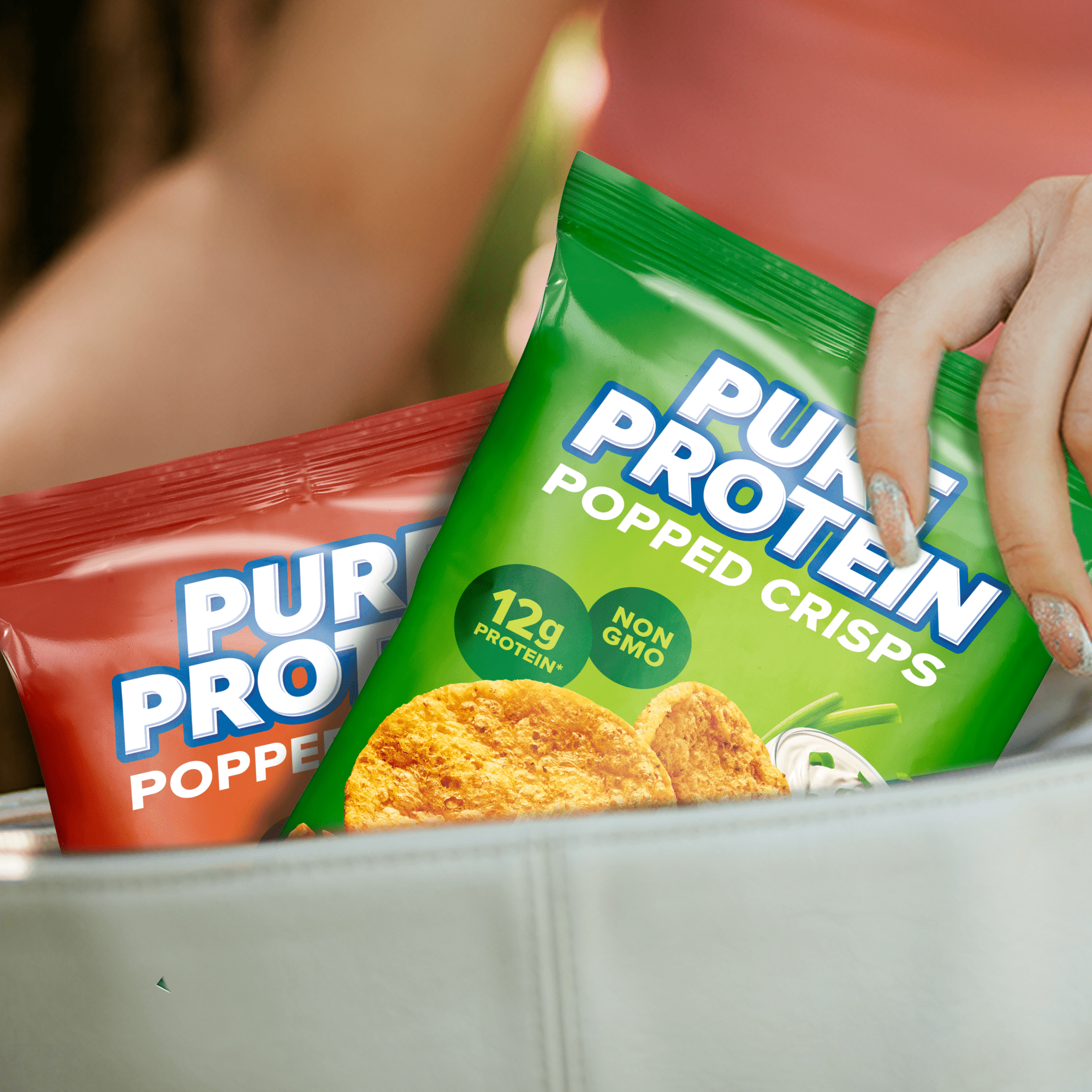 (2 pack) Pure Protein, Popped Crisps, Sour Cream and Onion Chips, 12g Protein, 1.27 oz