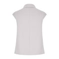 thumbnail image 5 of Ashirexll Womens Tank Tops Loose Fit, Solid Color Classic V-Neck Lapel Sleeveless T-Shirt Cotton Linen Tank Top Gray L, 5 of 6