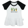thumbnail image 1 of What Up Succa Cactus Funny Dresses For Baby, Newborn Babies Skirts, Infant Princess Dress, 0-24M Kids Graphic Clothes (Black Raglan Dresses, 18-24 Months), 1 of 5