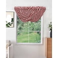 thumbnail image 2 of Waterfall Valances for Windows, Red White Kitchen Sheer Valance Curtains, Modern Abstract Waves Water Ripple Striped Rod Pocket Elegant Swag Valances for Living Room Bedroom, 47.2"x38.5", 1 Panel, 2 of 8