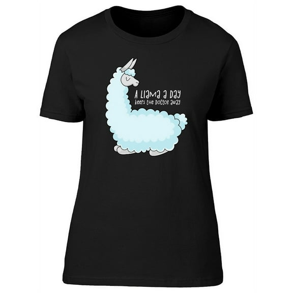 A Llama A Day Keeps The Doctor T-Shirt Women -Image by Shutterstock, Female Large