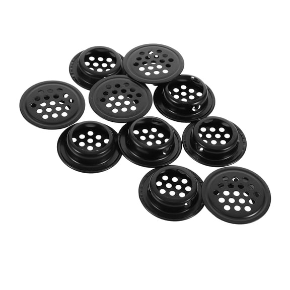 TABLZONE 10pcs Small Air Vent Cover Black Mesh Ventilation for Cabinet Heat Dissipation