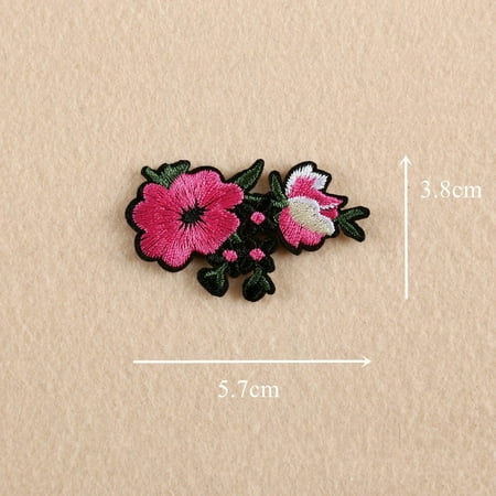 applique 11pcs badge sew embroidery patch iron hat rose flower bag dress