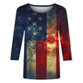 thumbnail image 5 of Pxxlle 250 Anniversary USA Shirts for Women Plus Size 4th of July Shirt Patriotic 3/4 Sleeve Tops Summer Casual Crewneck Independence Day Tops XXXXL, 5 of 5