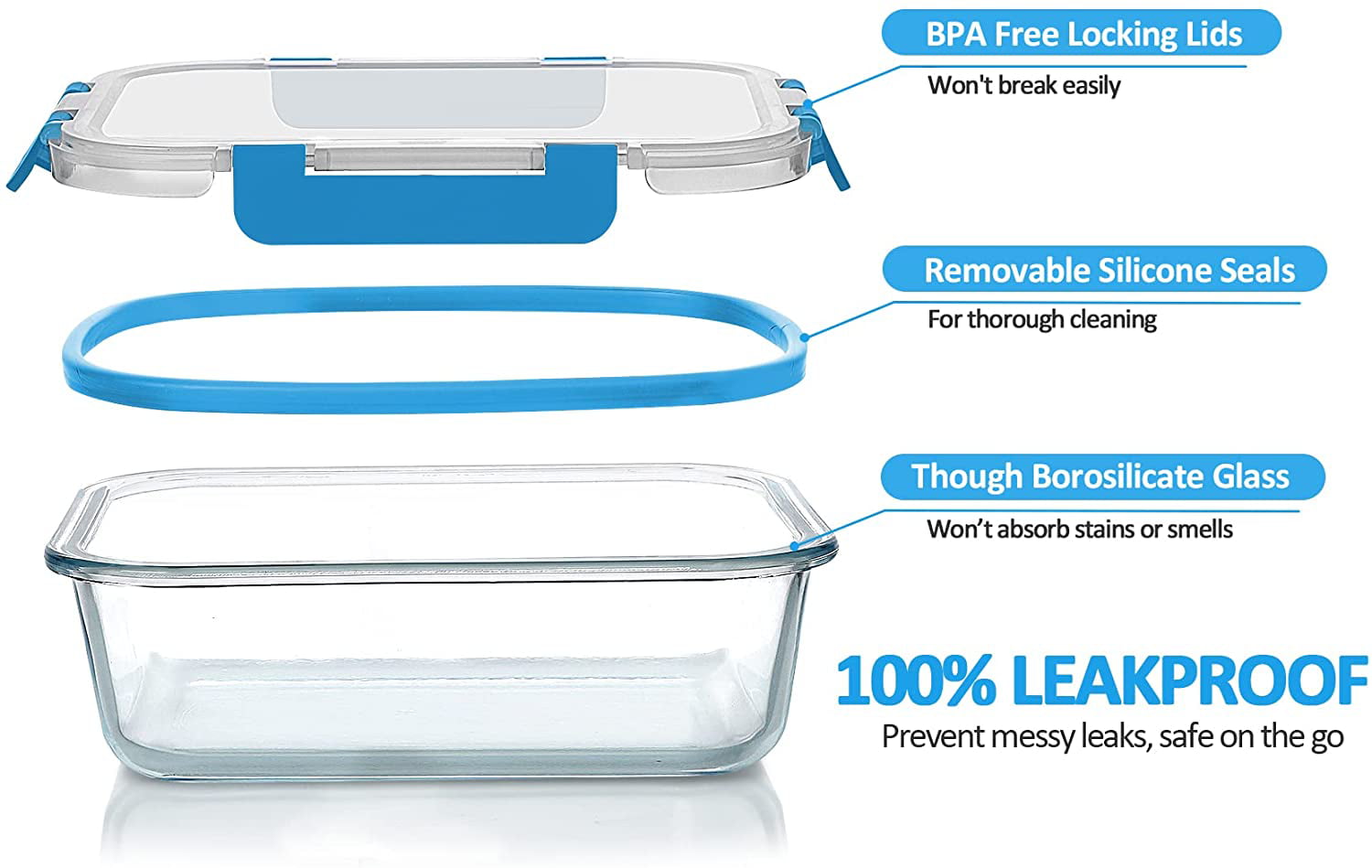 FREYBLI 24-Piece Premium Borosilicate Glass Food Storage Containers with  Snap Locking Lids, for Meal Prep, Lunch, Leftovers, Airtight Glass Bowls  with