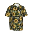 thumbnail image 2 of Uemuo Sunflowers Printed Regular Fit Short Sleeve Casual Hawaiian Shirt for Men,Aloha shirt,Tropical shirt,Floral print shirt,Vacation Beach shirt-Large, 2 of 9