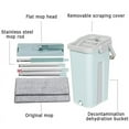 thumbnail image 3 of Squeeze Flat Mop Bucket System - Hand Free Dry Wet Self Wringing Floor Cleaning Kit,360 Degree Rotation Stainless Steel Telescopic Pole Handle,2 Reusable Microfiber Pads, 3 of 8
