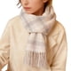 thumbnail image 2 of Bufanda cálida para mujer, tipo chal grande, ideal para el invierno. Bufanda gruesa de punto, con estampado de cuadros blancos y lila claro. Manta cálida para el cuello con flecos, suave y ligera. Un, 2 of 4