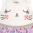 thumbnail image 2 of Vestido Gatito Moda floreado Blanco y Rosa 100% Algodón blanco 3 Blip Kids K9834, 2 of 5