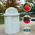 thumbnail image 3 of Sturdy Essentials 42 Gallon Circle 100% Recycled Plastic Heavy Duty Outdoor Commercial Trash Can with Push Open Dome Lid and Internal Liner Great for Schools and Businesses - Beige Granite, 3 of 10