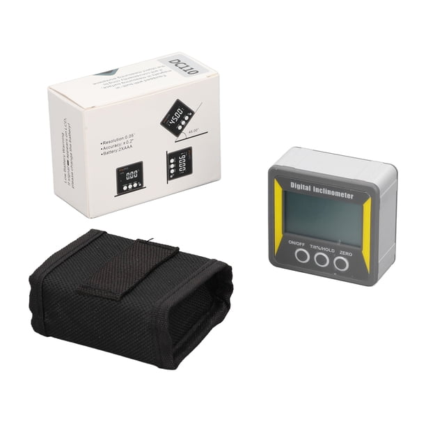 Buscador de ángulo digital Transportador de inclinómetro, buscador de ángulo magnético Indicador de bisel Indicador de ángulo de caja de nivel con base magnética de apagado automático para automóvil d