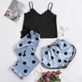 thumbnail image 4 of Uooqdmx Lounge Sets for Women Womens Pajama Sets Print Sleepwear Up Three Sleeveless Shorts Set Underwear Sleepwear Suit Pajamas Pajama Set for Women Blue S, 4 of 4