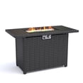 thumbnail image 4 of MRUAKA 8 Pieces Patio Furniture Set with Fire Pit Table, Outdoor Furniture Sectional Rattan Sofa, Patio Couch with Glass Coffee Table for Backyard Garden (Black), 4 of 10