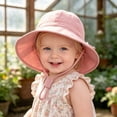 thumbnail image 4 of Kids Sun Hat UPF 50+ Sun Protective Bucket Hat for Boys Girls Wide Brim Summer Beach Fishing Safari Adjustable Hat(Red,3-6 Years), 4 of 5