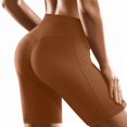 thumbnail image 3 of Biker Shorts for Women with Pockets Fitness Running Gym Shorts Workout High Waisted Shorts Slim Tummy Control Running Yoga Sports Active Pants, 3 of 5