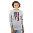 thumbnail image 3 of American Flag Vertical Star Antique Plus Size Long Sleeve Graphic Tee Shirt Brisco Brands 2X, 3 of 6