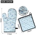 thumbnail image 6 of Light Blue Christmas Snowman Pattern Kitchen Oven Mitt and Pot Holder Sets 2 Pcs for Baking, Cooking and Grilling, Heat Resistant Up To 392 °F, 6 of 7