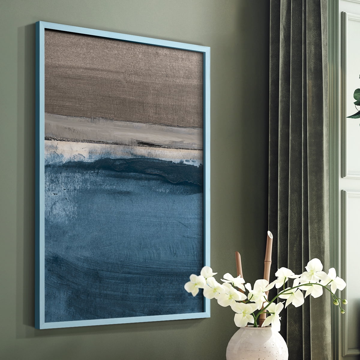 Midnight Sky I in Blue Solid Wood 11 x 14 Framed Print