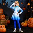 thumbnail image 2 of Guvpev Halloween Princess Costume for G'irls, Halloween Cosplay Jumpsuit with Pantskirt & Gloves, Fancy Dress Up Outfit for Role Play, Birthday Party & School Stage Event, 2 of 9