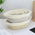 thumbnail image 3 of Rope Storage Baskets Set of 3 Organizer Woven Basket-Portable Cotton Bins for Clothes, Beddings E, 3 of 5