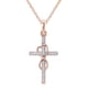 thumbnail image 1 of Collar de cruz de 8 palabras personalizado, elegante collar de cadena de clavícula de oro con diamantes, accesorios femeninos, 1 of 5