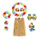 thumbnail image 1 of Conjunto de danza Hula para fiesta hawaiana, guirnalda de flores hawaianas, falda para la playa, muñequera, gafas de sol de piña, pinza para el pelo, 8 Uds., 1 of 4