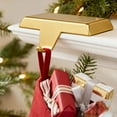 thumbnail image 3 of Weighted Metal Christmas Stocking Holders with Protective Pads | Low-Profile Stocking Hangers for Mantle, TV Stand & Staircase | 1-Pack, 3 of 3