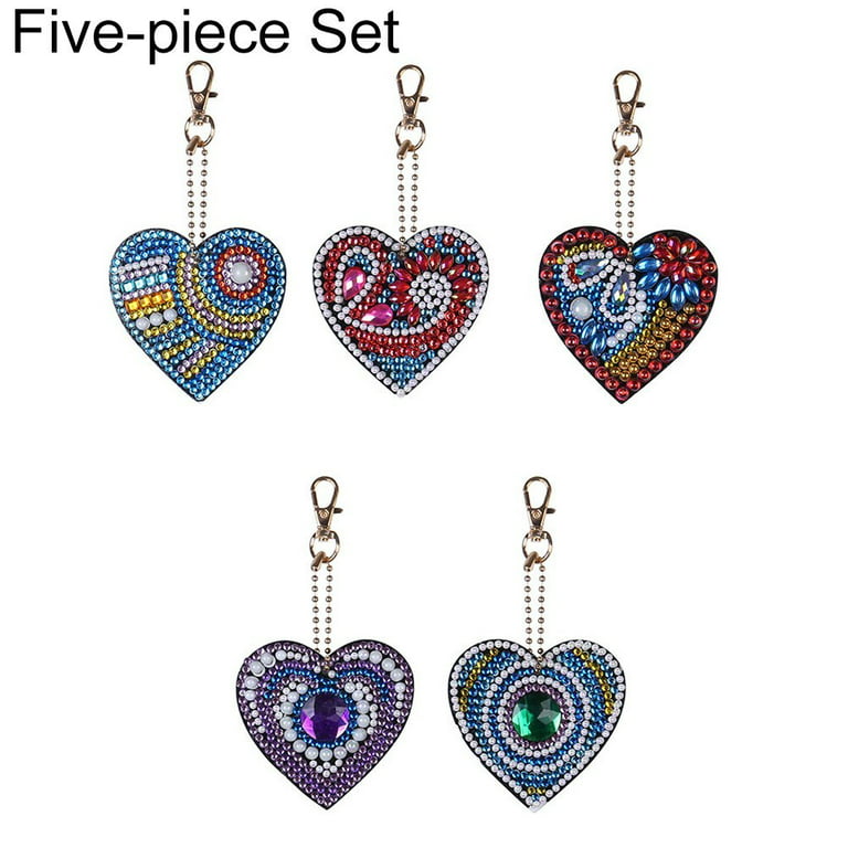 6pcs Diamond Art Key Rings Hanging Ornaments 5D Cartoon DIY Gifts