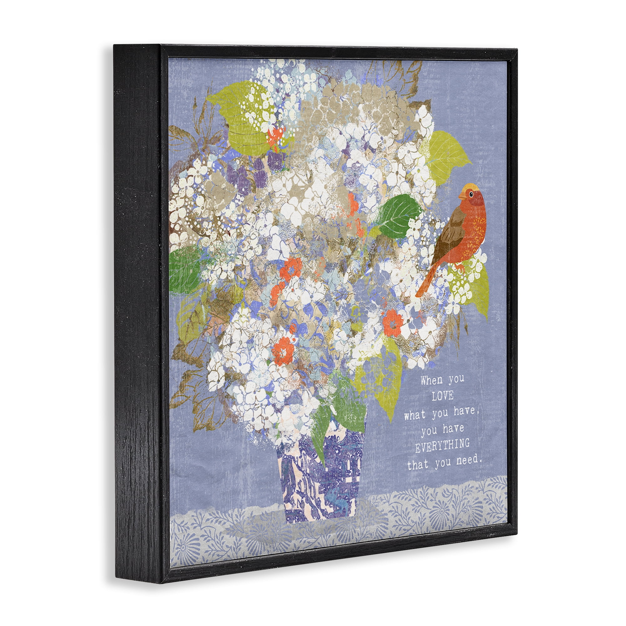 Stupell Industries Floral Inspiration On Love Black Framed Giclee Art, design by Suzanne Nicoll