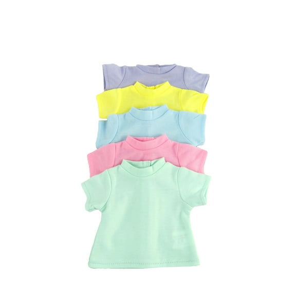 Pastel T-Shirt Pack 5 Pieces made to fit 18 inch dolls