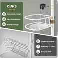 thumbnail image 6 of Corner Shower Caddy Tension Pole: Rustproof Bathroom Organizer Shelves for Bathtub Shampoo Accessories Storage Holder - 47-121 Inch Adjust - White, 6 of 7