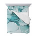 thumbnail image 7 of Marble Turquoise Full Size Down Alternative Comforter, Lightweight Comforter Quilt Bedding Set with Pillow Shams Abstract Nature Cracks Silver Wavy All Seasons Bed Comforter Duvet Insert 78"x90", 7 of 7