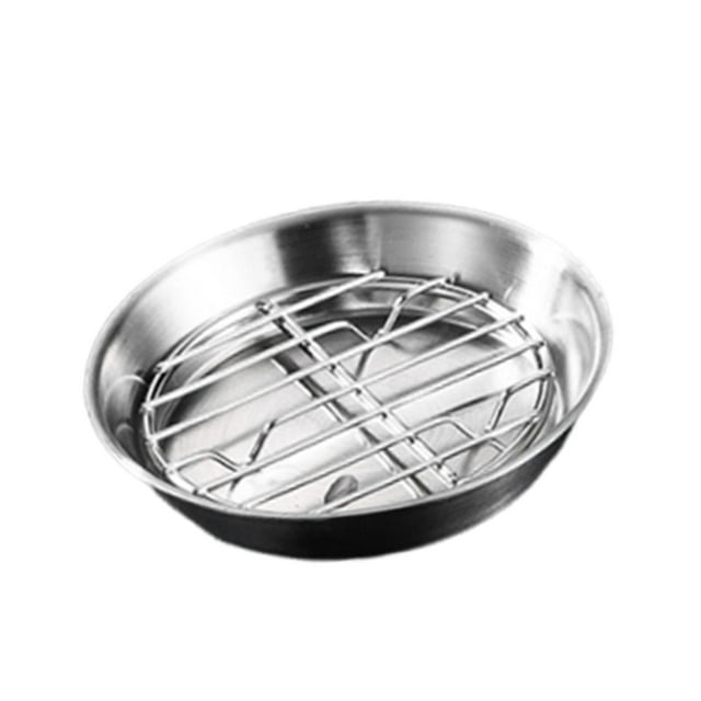 simhoa Roasting Pan and Rack Set BBQ Grilling Topper for Veggies Vegetable Barbecue 12cm