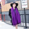 thumbnail image 3 of Bufanda de cachemir de invierno para mujer, bufandas de marca de lujo para hombre, pañuelo con borlas para mujer, chal de pashmina grueso y sólido para mujer, 3 of 5