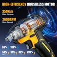 thumbnail image 3 of 21V Cordless Impact Wrench - Rechargeable with Fast Charger, Portable for Car/Home Repairs, Ideal Holiday Gift for DIYers & Mechanics, 3 of 11