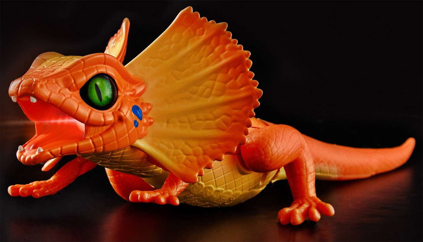 Robo Alive Frill Neck Lizard Robotic Pet Figure (Orange)
