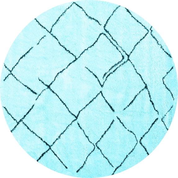 Ahgly Company Indoor Round Persian Light Blue Traditional Area Rugs, 4' Round