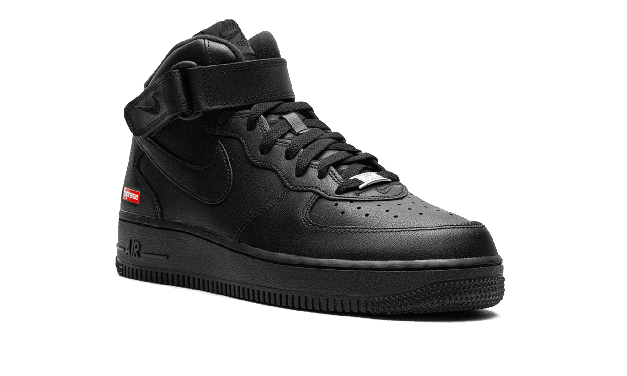 NIKE MENS Air Force 1 Mid "Supreme - Mini Box Logo Black" FZ8784 001 from Stadium Goods