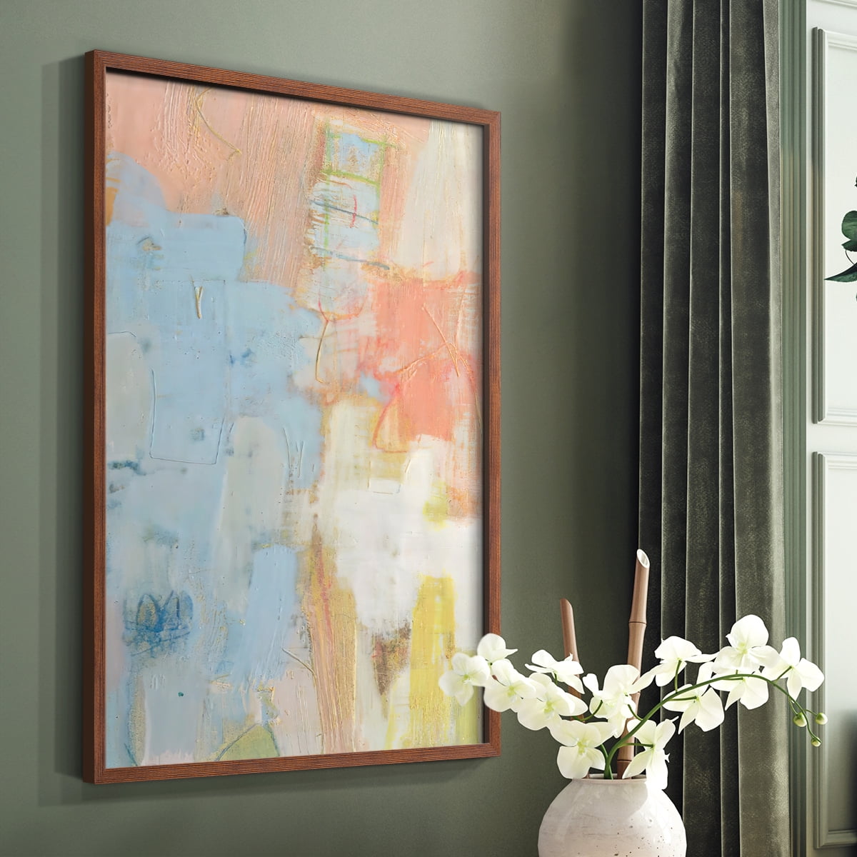 Cully I Framed Print in Brown Solid Wood Framed Print No Nail Hanging