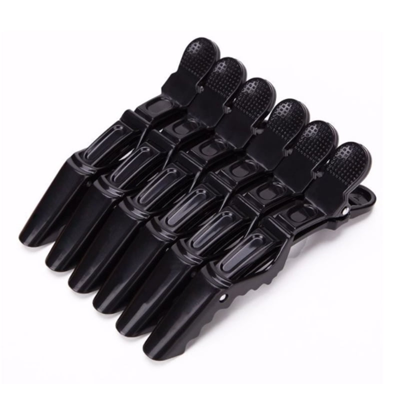 6Pcs Hairdressing Salon Sectioning Clamp Crocodile Plastic Hair Clips Hairpin Crocodile Grip