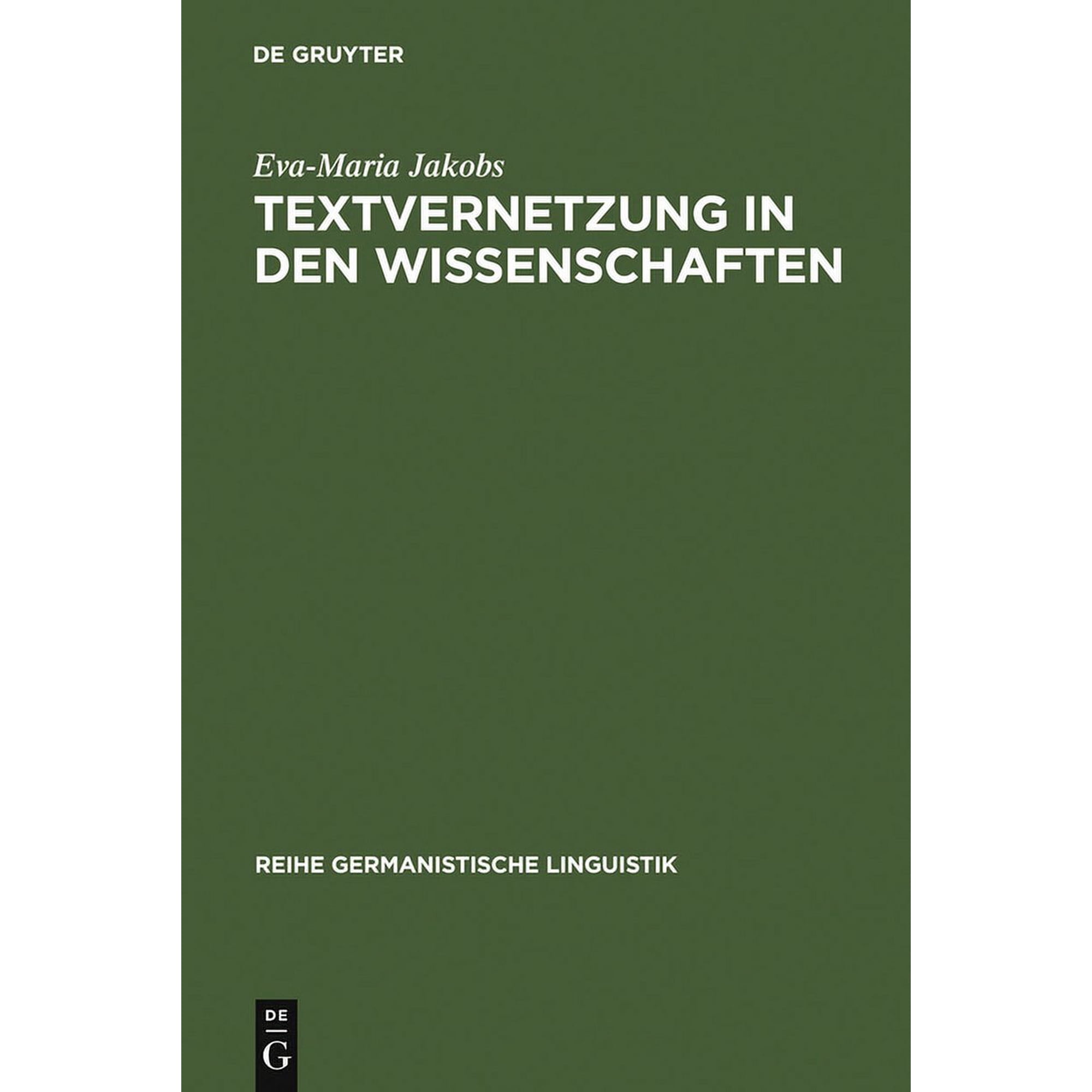 Reihe Germanistische Linguistik Textvernetzung in den Wissenschaften Book 210 (Hardcover)