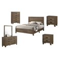thumbnail image 1 of Dark Walnut Wood 6pc Bedroom Set with Bed+ Dresser+ Mirror+ 2 Nightstands+ Chest, 1 of 6