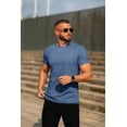 thumbnail image 3 of Men's Crew Neck T-Shirt Casual Muscle Tee Slim Fit Bodybuilding Athletic Casual T Shirt, 3 of 6
