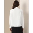 thumbnail image 3 of DARING DIVA Women's Pleated Dressy Business Casual Blouse XS White, 3 of 6