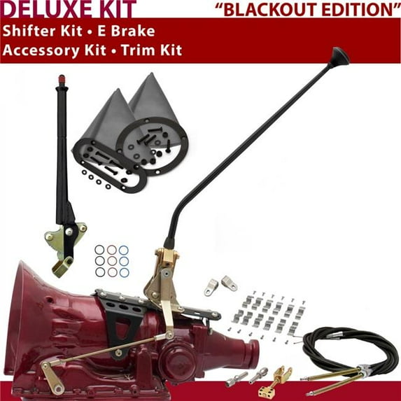 American Shifter C6 Shifter Kit Black 23 in. E Brake Cable Clamp Clevis Trim Kit for DC3FF