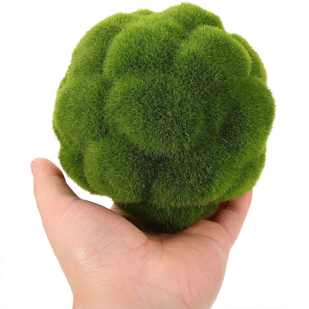 SEWOART 3Pcs Simulated Moss Decorative Balls Green Faux Plant Spheres for Landscape Display
