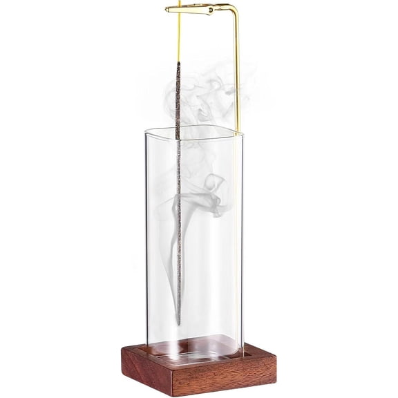 HTSQYL Incense Holder for Sticks, Insence-Stick Holder Ash Catcher with Removable Glass, Anti-Ash Flying Incense Burner Holder, Perfect for Meditation Yoga Relaxation, Home Decor